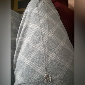 Sterling silver rose necklace stamped 925